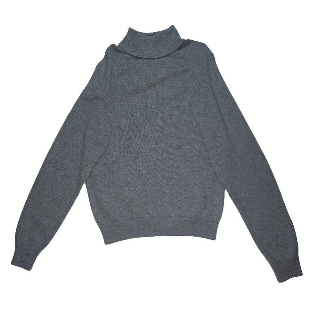 Vintage Eddie Bauer 100 Pure Virgin Wool Women's Sweater Size 34 Grey Turtleneck